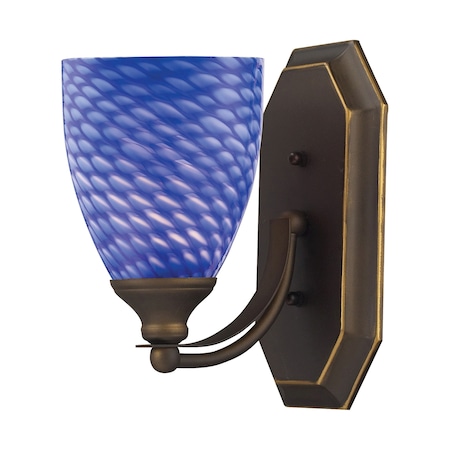 Mix-N-Match Vanity 1-Lght Wall Lmp in Aged Brnz with Sapphire Glass -  ELK LIGHTING, 570-1B-S